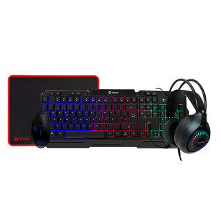 Kit Gamer TEROS TE-4063N | Teclado, Mouse, Auriculares y Mouse Pad